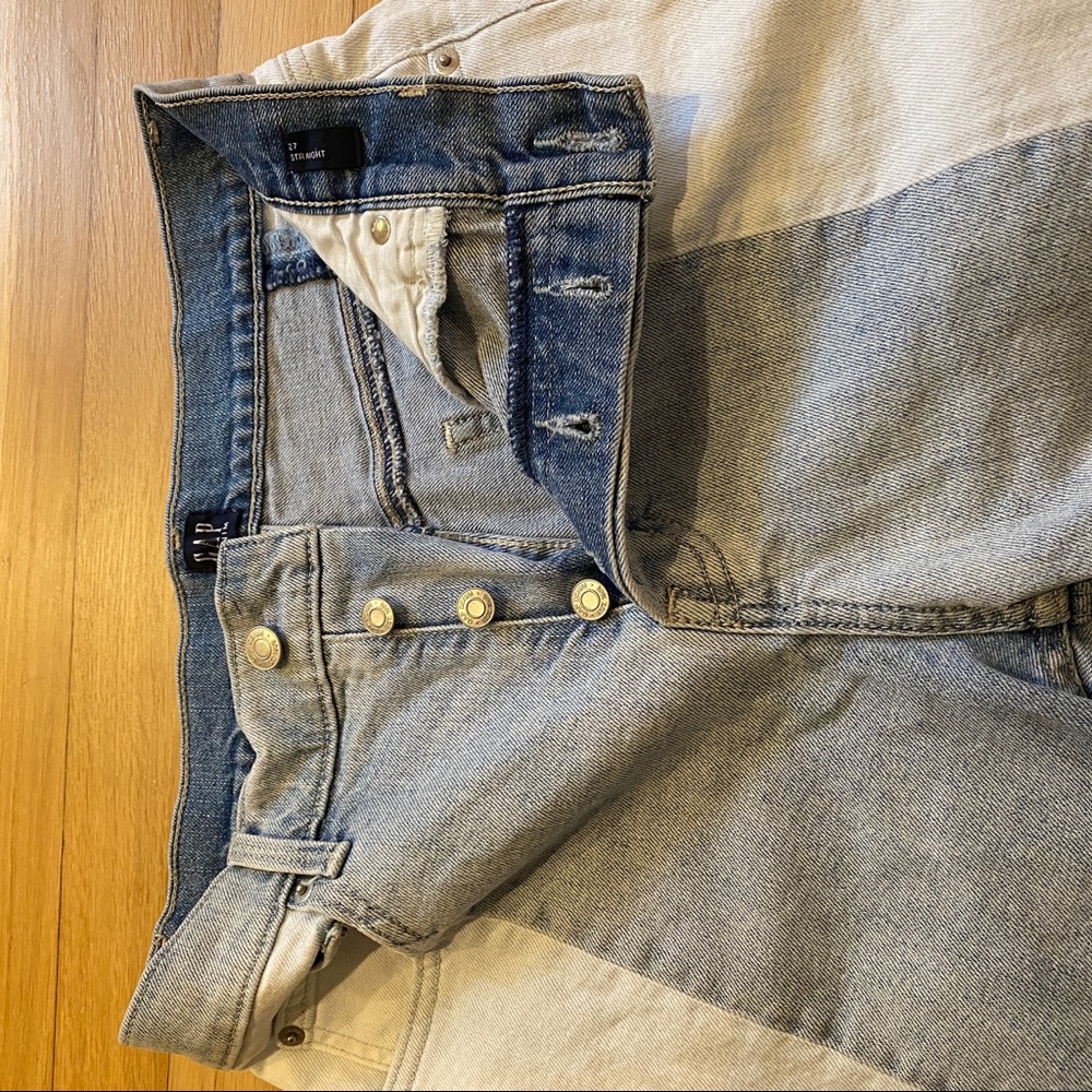 GAP • Two Tone Super High Rise Cuff Splice Jeans - Picture 14 of 16